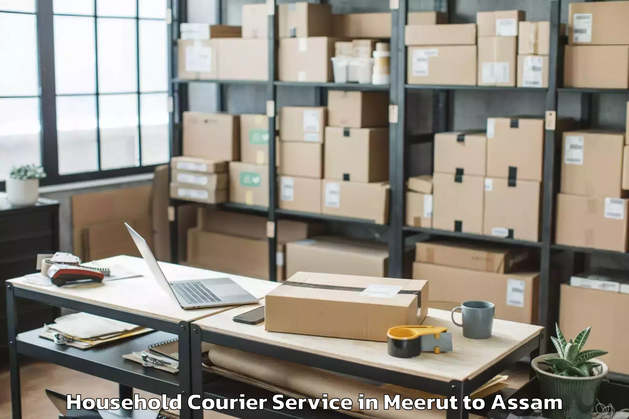 Efficient Meerut to Lakhipur Household Courier